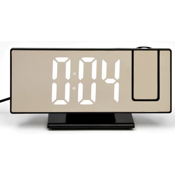 Часы настольные электронные с проекцией - будильник, термометр, календарь, USB, 18,5x7,5см 