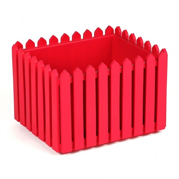 Кашпо Лардо квадратное 43х35,7х30см пластик ярко-красное