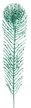 Ветка декоративная Перо Павлина зеленое 43x8x0,5см 89511