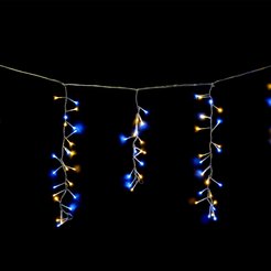 Электрогирлянда внутренняя Бахрома 3х0,4/0,6м 240LED, теплый белый+холодный белый, fast flash, прозрачн.кабель