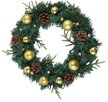 Венок новогодний 40см с шишками и золотыми шарами, SYHHA-0823009 Венок новогодний 40см с шишками и золотыми шарами, SYHHA-0823009