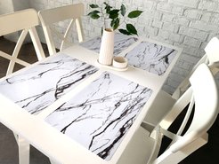 Салфетка сервировочная Dekorelle 41x26см белый/черныйй ПВХ