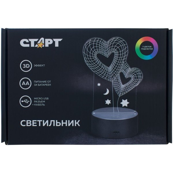Светильник-ночник СТАРТ 3D Сердце
