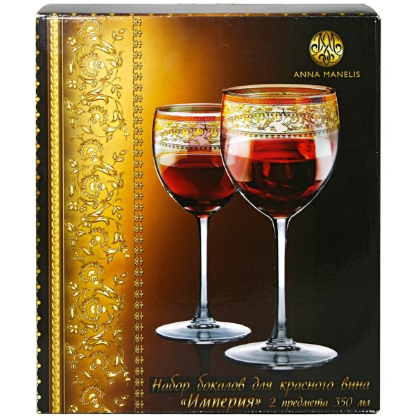 Набор бокалов д/красного вина Anna Manelis Империя 350мл 2шт стекло