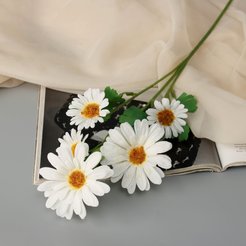 Букет искусственный Космея леди галант белый 57см