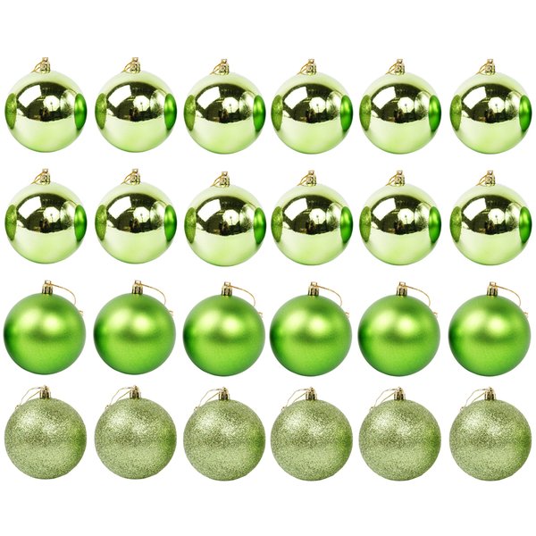 Набор шаров 24шт 8см яблочно-зелёный SYQA-012104-AP