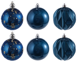 Набор шаров 6шт 8см синяя ночь, SYQB2-0123144