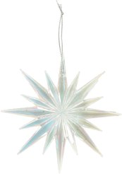 Украшение подвесное Звезда объемная перламутровый 11х11см