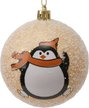 Шар с узором Пингвин 8см, заснеженный, золото, SYQC2-0125105