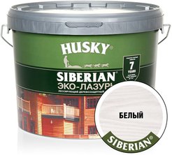 Антисептик HUSKY SIBERIAN ЭКО-ЛАЗУРЬ полуматовый белый (9л)