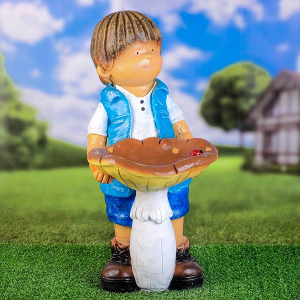 Фигура садовая Мальчик с грибом 52см