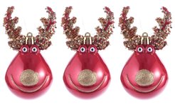 Набор украшений Олени Санты 3шт 11х6см, красный, SYQC-0123142