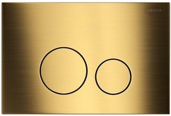 Панель смыва для инсталляции Aquatek KDI-0000038 из нержавеющей стали, титановое золото матовое