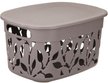 Корзинка д/хранения Idea Флора 25л 45х26,5х33см с крышкой, французcкий серый ПП