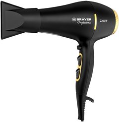 Фен для волос Brayer BR3010 2200Вт 2 cкорости, черный