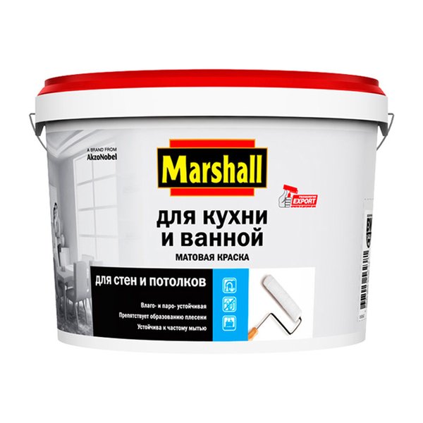 Краска Marshall д/кухни и ван. латексная BW 2,5л