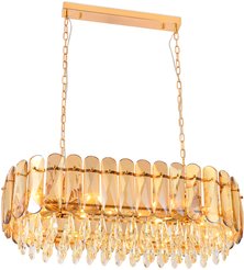 Люстра хрустальная Ambrella light TR5074/8 GD/TI/CL золото/янтарь/прозрачный 8хE14
