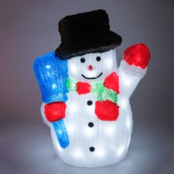 Фигура светодиодная внешняя Снеговик 40см, 60LED IP44, 220V, холодный белый свет, акрил, SYD-1624098C