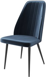 Стул кухонный Mamadoma Leonard M d22 45х45х94см велюр/металл, синий/черный