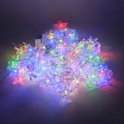 Электрогирлянда внутренняя Занавес Звезды 3х2м 130LED IP20, 220V, мультиколор, прозрачный кабель, SYD-1624196A