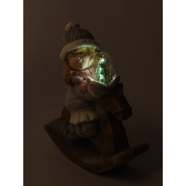 Фигура декоративная Девочка на лошадке 33х15х45см, LED-подсветка, SYTCC-3823181