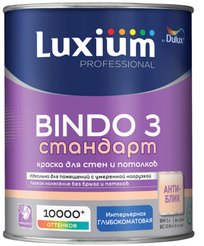 Краска для стен и потолков Luxium BINDO 3 BW глубокоматовая белая (1л)