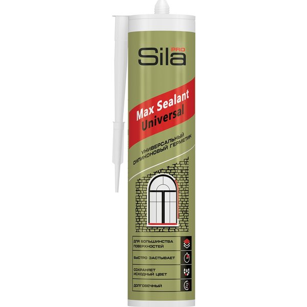 Герметик силиконовый универсальный Sila PRO Max Sealant серый (290/280мл)