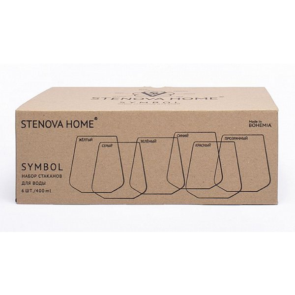 Набор стаканов д/воды Stenova home Symbol 400мл 6шт низкие, стекло