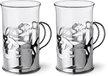 Набор стаканов в подстаканнике APOLLO genio Cite Silver 250мл 2шт стекло,нерж.сталь