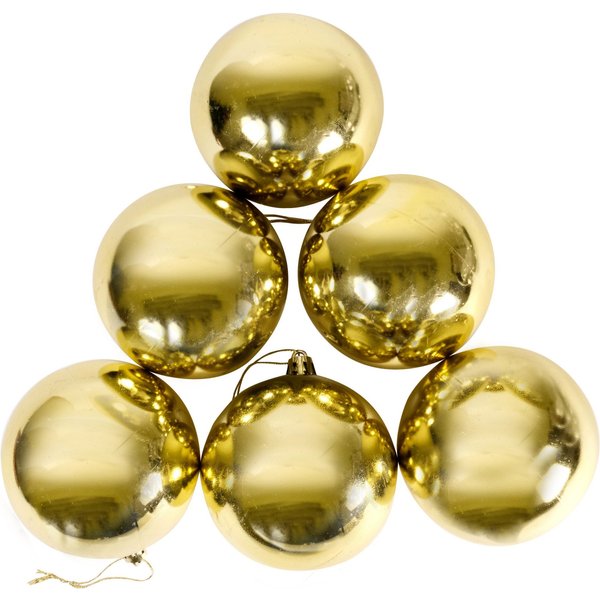 Набор шаров 6шт 8см золото, глянец, SYCB17-651-G