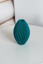 Ваза декоративная из гипса Регби 17см для сухих растений мятная