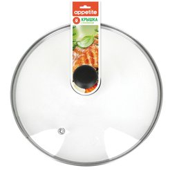 Крышка Appetite 32см металл ободок, паровыпуск, стекло