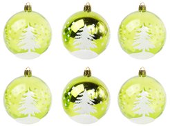 Набор шаров 6шт 8см яблочно-зелёный SYQD-0121201