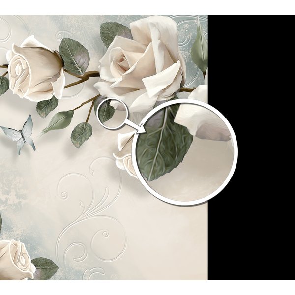 Фотообои Нежные розы 300х270см виниловые на флизелиновой основе