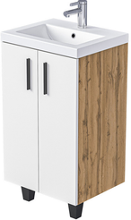 Тумба напольная VEIN 50см дуб вотан/белая аляска в комплекте с раковиной