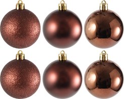 Набор шаров 6шт 6см кофе (глянец: 2шт, матовые: 2шт, глиттер: 2шт), SYQA-0123123-CF