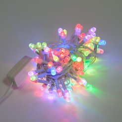 Электрогирлянда внутренняя Нить Пузырьки 5м 100LED, мультиколор RGB3, лампы с пузырьками, белый кабель