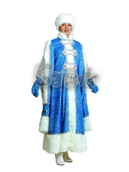 Костюм карнавальный Снегурочка Боярыня (шуба,шапка,варежки) д/взр.р.44-48