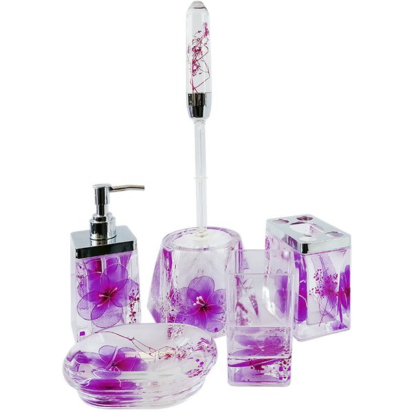 Стакан для зубных щеток Фиолетовые лепестки
