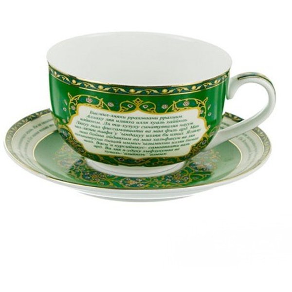Пара чайная Lefard Сура зеленая Аятуль-Курси 2предм. арт.86-1766 фарфор 400мл