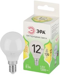 Лампочка светодиодная ЭРА GREEN LINE LED P45-12W-830-E14 GL E14 12 Вт шар теплый свет
