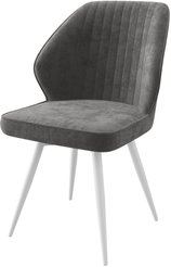 Стул кухонный Mamadoma Michael-R1 b28 46х45х86см велюр/металл, серый/белый, поворотный