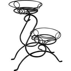 Подставка для цветов Лоза на 2 горшка 43х25см h57см, металл, черный, 14-002B