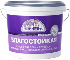 Краска влагостойкая ЭКСПЕРТ супербелая матовая (7кг)