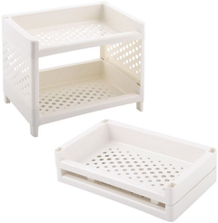 Этажерка настольная Мультидом 2-х ярусная 24х15х18см ПП