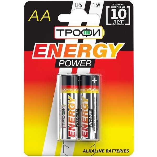 Батарейка алкалиновая Трофи LR6-2BL ENERGY POWER 2шт