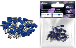Наконечник-гильза duwi Е2508 2.5мм² с изолированным фланцем 25шт 