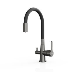 Смеситель для кухни TOKITO AISAI 1019 с гибким изливом и переключением на фильтр для питьевой воды, вороненая
