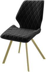 Стул кухонный Mamadoma Rafael М-R d24 45х45х91см велюр/металл, черный/золото, поворотный