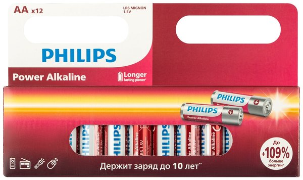 Батарейка алкалиновая Philips Power АА/LR6 12шт